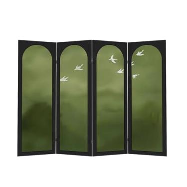 Imagem de NRNQMTFZ Divisória de quarto com 4 painéis, tela de privacidade de madeira, tela de privacidade dobrável interna, parede temporária de separação independente para escritório, quarto, separação