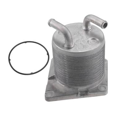 Imagem de TUCKBOLD Resfriador de óleo do motor para Nissan Rogue No.7200756 | Resfriador de óleo de transmissão tom prateado com vedação O-rings liga de alumínio 1 peça para Nissan Sentra