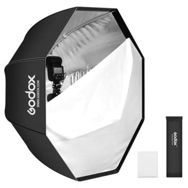 Imagem de Godox Guarda-chuva octógono de 120 cm SoftBox com bolsa de transporte portátil Octabox para fotografia de estúdio, luz de velocidade de flash