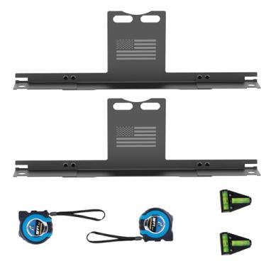 Imagem de Surfcabin Ferramenta de alinhamento de roda Placas de alinhamento de dedos resistentes, sem necessidade de remoção de pinça, ferramentas de alinhamento automotivo com fita métrica imperial, compatível