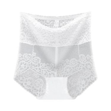 Imagem de Calcinhas Femininas De Renda Sem Costura De Cintura Alta Transparentes