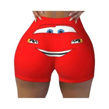 Imagem de Shorts De Yoga Personalizados Para Mulheres Com Estampa Do Carro Light