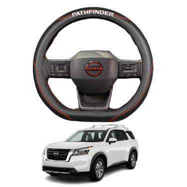 Imagem de Kakash Acessórios interiores personalizados para Nissan Pathfinder 2022 2023 2024 2025 2026 capas de volante antiderrapantes desportivas de corrida de couro sintético ergonômico alça confortável 1