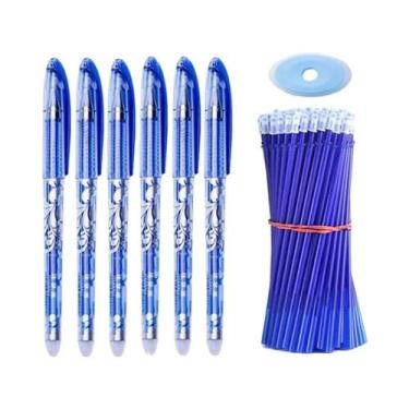 Imagem de Canetas Gel Apagáveis Pretas E Azuis 57 Peças/Conjunto 0.5mm Esferográ