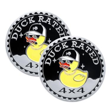 Imagem de Emblema de carro com classificação Beach RatedDuck para Jeep - Adesivos automotivos de metal 4 x 4 decalques de crachá de carro 3D compatíveis com Jeep (Duck
