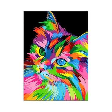 Imagem de Kit De Pintura Em Diamante 5D DIY Com Gato Leão E Tigre, Pedras Redond