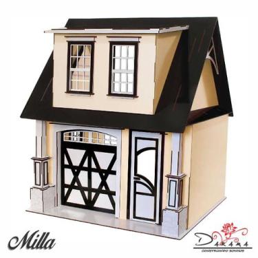 Imagem de Casa de bonecas escala Barbie com garagem Milla Crem DARAMA