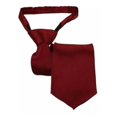 Imagem de Gravata Infantil Slim Fit Com Nó Pronto Ref: 255 - Stylestore, Bordô, 
