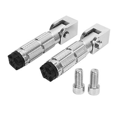 Imagem de Generic 2 Pçs Motocicleta Antiderrapante Dobrável pé Pegs Durável Liga de Alumínio Seguro e Confortável para Bicicletas Atv Utv Ir Kart (Prata)
