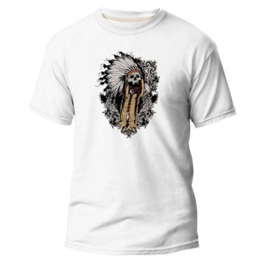 Imagem de Camiseta Basica Algodão Premium Estampa Digital Crânio Índio - Pavesi,