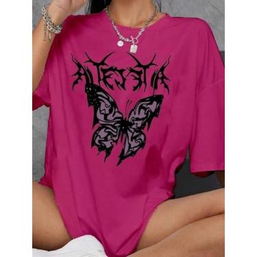 Imagem de Camiseta Streetwear Oversized Feminina Ombro Caido Life Style Sport Ac