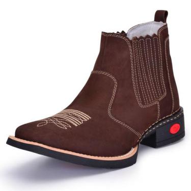 Imagem de Bota Texana Masculina Couro Nobuck DIfranca - AE4520 - Café, 42