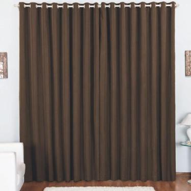 Imagem de Cortina Pryme 4 Metros Sala Quarto em Oxford para Varão - Tabaco - 100