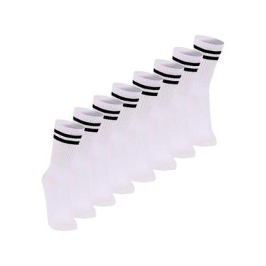 Imagem de Kit com 8 Pares de Meias Esportiva Cano Longo Lupo 3292-009, Branco, 4