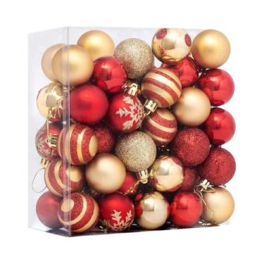 Imagem de Bolas De Natal PET De 4CM 50PCS Decorações Para Festas De Casamento E 