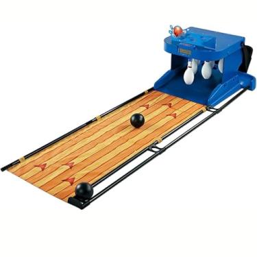 Imagem de Jogo de boliche eletrônico interno para casa - placar de LED, redefinição automática, efeitos de iluminação, diversão multijogador para crianças e adultos, experiência de boliche interativa de 187,5