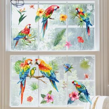Imagem de Decalques de janela para evitar ataques de pássaros dupla face anticolisão adesivos de janela coloridos adesivos estáticos removíveis reutilizáveis de vidro de vinil à prova d'água (Bird E)