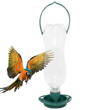 Imagem de Alimentadores de Pássaros para Exterior,Garrafa com Tigela de Comida para Aves - Alimentador de Aves Resistente a Esquilos - Para Jardim Quintal Pátio Relvado Janela Deck Atração de Vida Silvestre