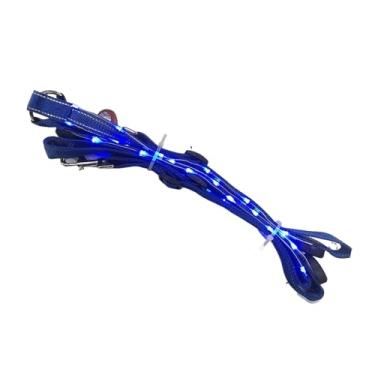 Imagem de Peitoral de nylon com LED para cavalos com barra de luz piscante para esportes ao ar livre cinto de decoração de equitação (azul)