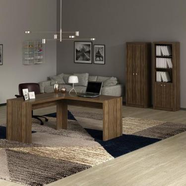 Imagem de Conjunto de Escritório com 2 Armários 2 Portas e Mesa para Escritório 