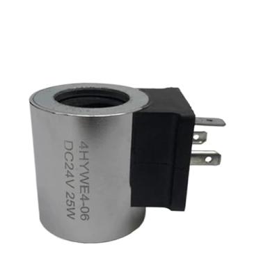 Imagem de Bobina de válvula solenoide hidráulica 4HYWE4-06 orifício interno 14 mm altura 40 mm CC 12 V CC 24 V 25 W (24 V)