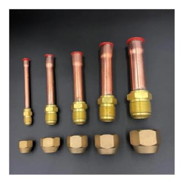 Imagem de Conector flare de 45 graus 1/10.2 cm 3/20.3 cm 1/5.1 cm 3/10.2 cm com adaptador de encaixe de tubo de cobre de latão para ar condicionado (sem porca, flare fit 15,88 mm OD)