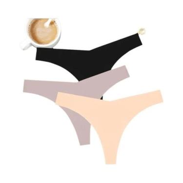 Imagem de Tanga Feminina Sem Costura De Cintura Baixa Em Forma De V, Macia E Ami