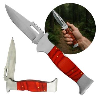 Imagem de Canivete Para Sobrevivência 25,5cm Aço Inox Cabo Madeira TCMA - TAUE, 