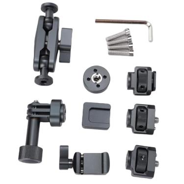 Imagem de Zyyini Suporte de Braço Articulado, Parafuso de 1/4 de Polegada Adaptador Morto de Esfera Dupla de Fricção Ajustável Com Braçadeira de Liberação Rápida Multi Função Anti Torção