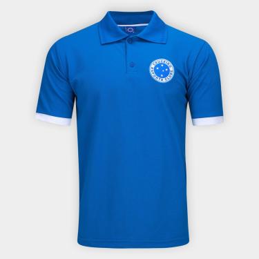 Imagem de Camisa Polo Cruzeiro Escudo Manga Curta Masculina-Masculino