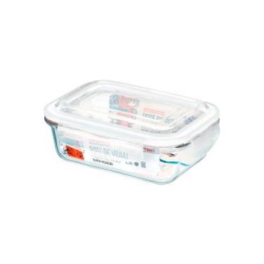 Imagem de Pote de Vidro Hermético Retangular Super Vedação 640ml - Praticasa, Re