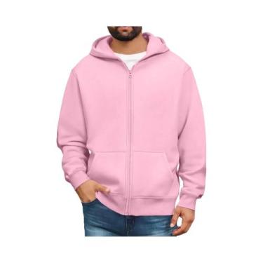 Imagem de Moletom Masculino Com Capuz Em Cores Sólidas E Bolsos Tipo Canguru, Ja