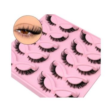 Imagem de Cílios Postiços 8D Cat Eye De Mink Sintético Lasvirey, Volume Fluffy, 