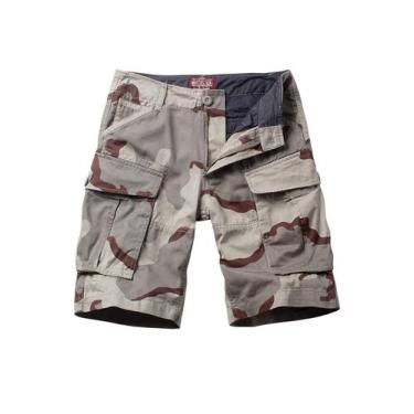 Imagem de Shorts Cargo Match Masculinos Camo 3204 Beige Camo Tamanho 29