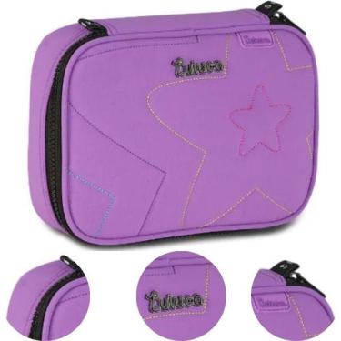 Imagem de Estojo Escolar Juvenil Box Quadriculado Color Luluca Flor Estrela 36 L