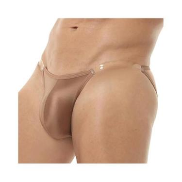 Imagem de Cuecas masculinas de seda gelada, roupa íntima transparente, sexy, cin