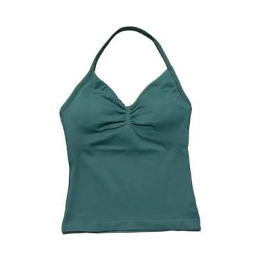 Imagem de Top De Yoga Sem Costura Com Decote Em V Para Mulheres, Com Almofadas R