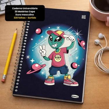 Imagem de Caderno Universitário 20 Matérias Alien BomD+ - ANIMATIVA