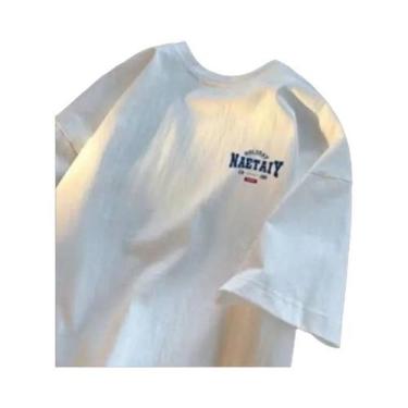 Imagem de Camiseta Masculina Oversized 8XL Com Estampa Vintage De Letras, Manga 