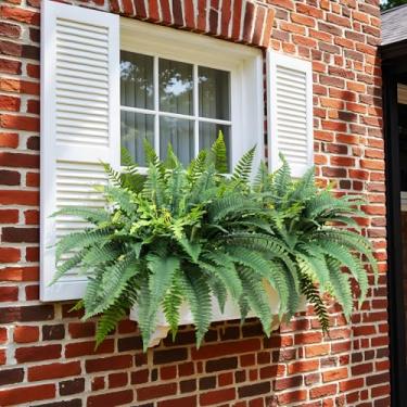 Imagem de ENALGRE Samambaias artificiais falsas para atividades ao ar livre, grandes samambaias falsas, resistentes aos raios UV, para uso externo, grande, plantas artificiais realistas, samambaias de Boston
