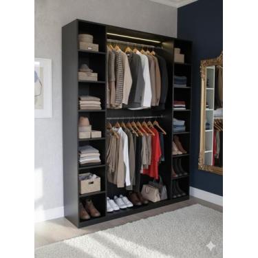 Imagem de Estante Armário Colmeia 02 Cabideiros 14 Nichos Expositor Organizador 