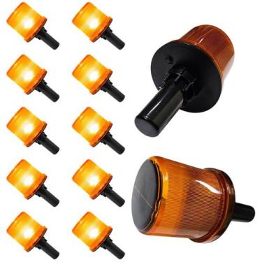 Imagem de Sinalizador Solar Viario Kit 10 Uni Cone Led Obra Transito Sinalizacao