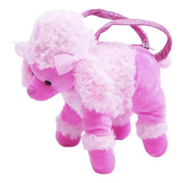 Imagem de Bolsa Infantil Menina Cachorro Poodle Rosa Pink 23x23cm 