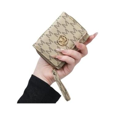 Imagem de Carteira Feminina Curta De Couro PU Com Múltiplos Slots Para Cartões E