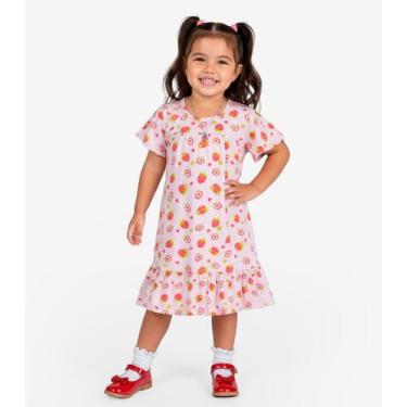 Imagem de Vestido Infantil Com Manga Godê Select Rosa, 4, Rosa