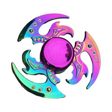 Imagem de Fidget Spinner De Metal Com Gradiente Arco-Íris, Rolamento Silencioso,