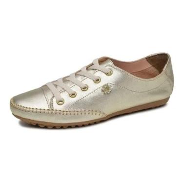 Imagem de Sapatênis Mocassim feminino cor ouro velho - Izabella Araújo, 36