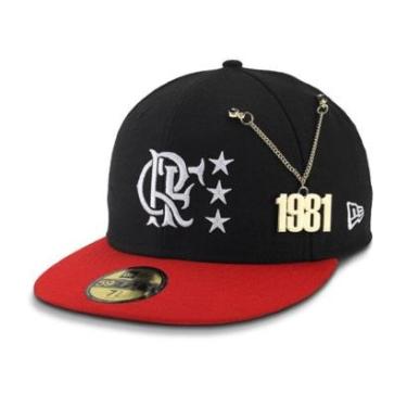 Imagem de BONE NEW ERA 59FIFTY FLAMENGO 1981 BLACK CRF FUTEBOL PRETO-Masculino