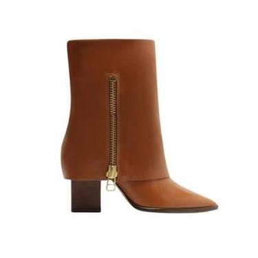 Imagem de Bota Couro Cano Médio Capa Zíper Lançamento Arezzo-Feminino