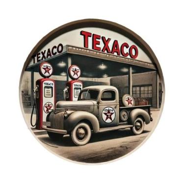 Imagem de Placa Vintage Texaco Gas Station Redonda De Alumínio 7.8'' Para Decora